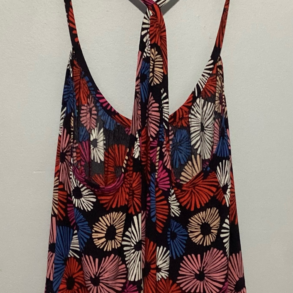Loft Racerback Tank Bottom Ruffle Vibrant Colors Small - Picture 4 of 8